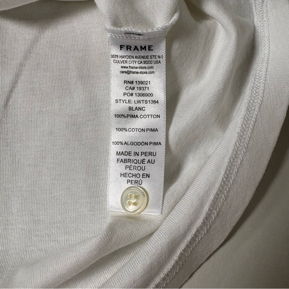 Frame Womens White Patch Pocket Utility Shirt Pima Cotton Small/P - Picture 10 of 12